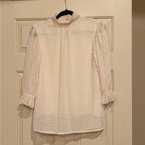 First Love Ivory  Textured Blouse